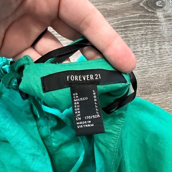 Forever 21 Flax linen Blend button front dress size large - Picture 4 of 6